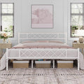 Yaheetech Metal Platform King Bed Frame Mattress Foundation with Headboard and Footboard No Box Spring Needed Under Bed Storage Steel Slats White
