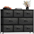 Sorbus Dresser with 8 Faux Wood Drawers - Chest Organizer Unit with Steel Frame Wood Top & Handle Easy Pull Fabric Bins for Clothes - Wide Storage Furniture for Bedroom Hallway, Living Room & Closet
