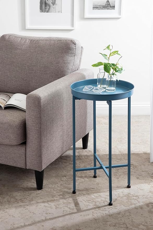 Kate and Laurel Celia Round Foldable Tray Accent Table
