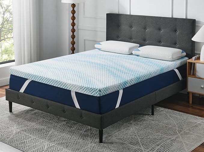 Roost Sleep Cool Cloud Supreme 3 Inch Gel Memory Foam Full Mattress Topper – Cooling, Ventilated Design for Back and Pressure Relief