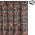 Ambesonne Boho Window Curtains, Hand Drawn Inspired Print of Triangles Colorful Latin American Folklore Motifs, Lightweight Decor 2-Panel Set with Rod Pocket, Pair of - 28" x 84", Maroon Coral