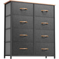 DWVO Dresser for Bedroom, Fabric Dresser with 8 Drawers, Tall Double Drawer Chest of Drawers for Closet, Living Room, Sturdy Steel Frame, Wooden Top, Easy Pull Handle