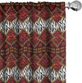 Ambesonne Savannah Curtains, Animal Skin Stripes as Diamond Shapes Pattern Wild Life Concept Native Art, Window Treatments 2 Panel Set for Living Room Bedroom, Pair of - 28" x 95", Red Brown