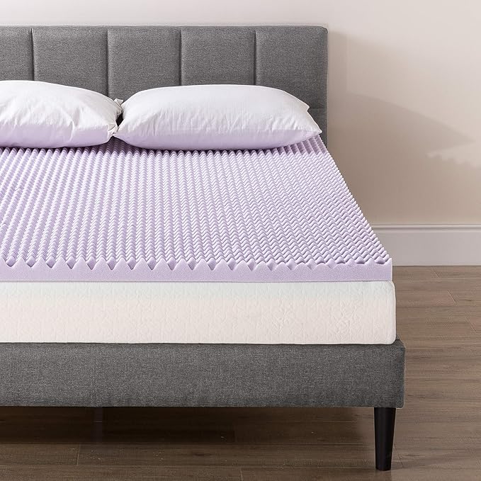 Best Price Mattress 2 Inch Egg Crate Memory Foam Mattress Topper with Soothing Lavender Infusion, CertiPUR-US Certified, Dorm Essentials, Twin XL