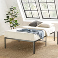 Best Price Mattress 16 Inch Metal Platform Bed Frame, Heavy Duty Steel Slats, Black, Twin