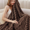 Bedsure GentleSoft Fondue Fudge Fleece Blanket for Couch - Cozy Soft Blankets for Women, Cute Small Throws for Girls, 50x70 Inches