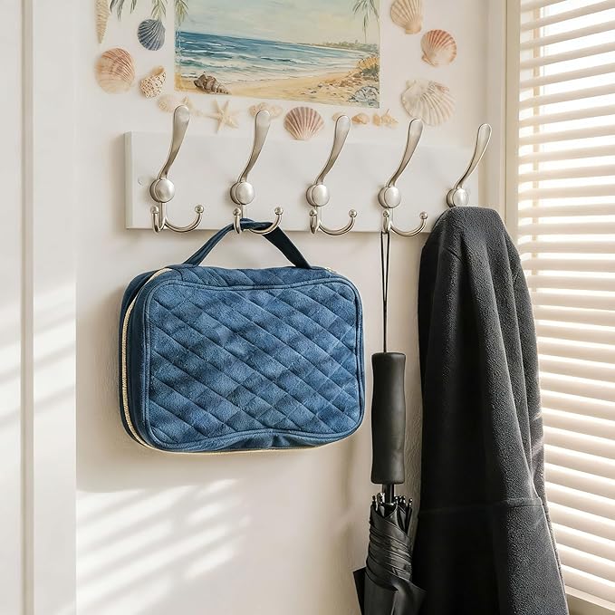 SKOLOO Creations White Solid Wood Wall Mounted Coat Rack, 5 Hooks, 17" Long - Kitchen, Mudroom, Entryway, Bathroom - Includes Mounting Hardware, Wall Coat Hanger, Towel Rack