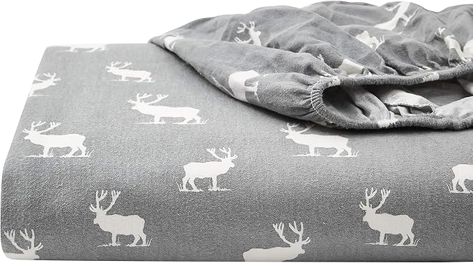 Eddie Bauer - Full Sheets, Cotton Flannel Bedding Set, Brushed For Extra Softness, Cozy Home Decor (Elk Grove, Full)