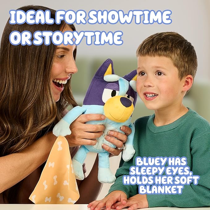 Bluey Sleepy Time Talking Plush, Soothing Baby Toy for Sleep, 7 Show Phrases & Theme Song, Cuddle Buddy