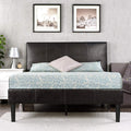 ZINUS Gerard Faux Leather Upholstered Platform Bed Frame, Mattress Foundation, Wood Slat Support, No Box Spring Needed, Easy Assembly, King