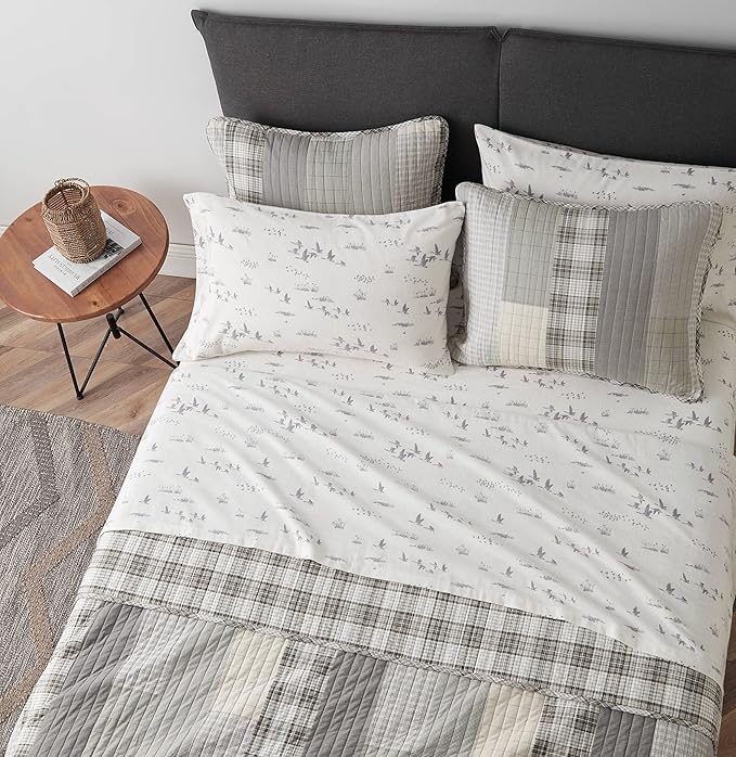 Eddie Bauer - King Sheet Set, Warm Breathable Cotton Flannel Bedding with Deep Pockets, Brushed for Extra Softness, Cozy Home Decor, Oeko-Tex Certified (Geese Meadows, King)