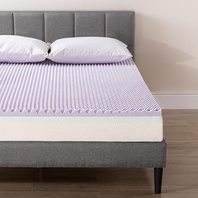 Best Price Mattress 1.5 Inch Egg Crate Memory Foam Mattress Topper with Soothing Lavender Infusion, CertiPUR-US Certified, Dorm Essentials, Twin