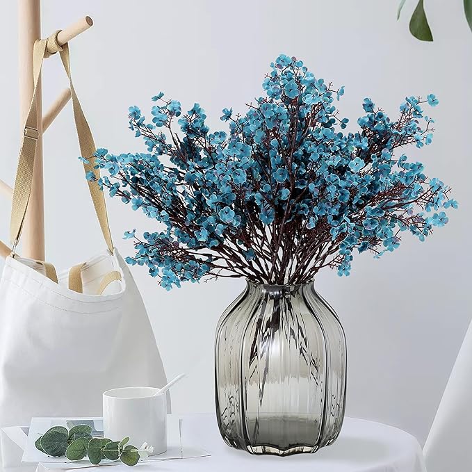 JAKY-Global Babys Breath Silk Artificial Flowers Bulk 20pcs for Fall Decor Fake Flower Bouquet Bulk for Home Kitchen Indoor Bouquet Floral Arrangement Table Centerpieces Party Decor(Autumn Blue)