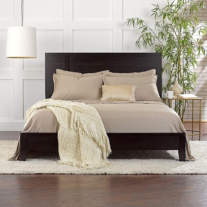 Twin Sheets by Pure Bamboo, Genuine 100% Organic Viscose Derived from Bamboo Bed Sheet Set, Luxuriously Soft & Cooling, Double Stitching, Lifetime Quality Promise (Twin, Sand)