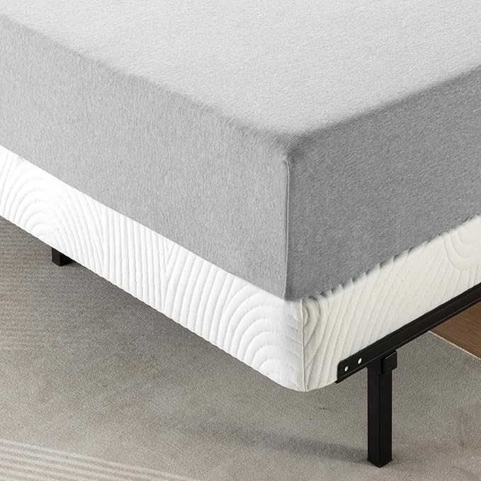 ZINUS 4 Inch Box Spring with Cover, No Assembly Mattress Foundation, Sturdy Metal Structure, Split Cal King, White
