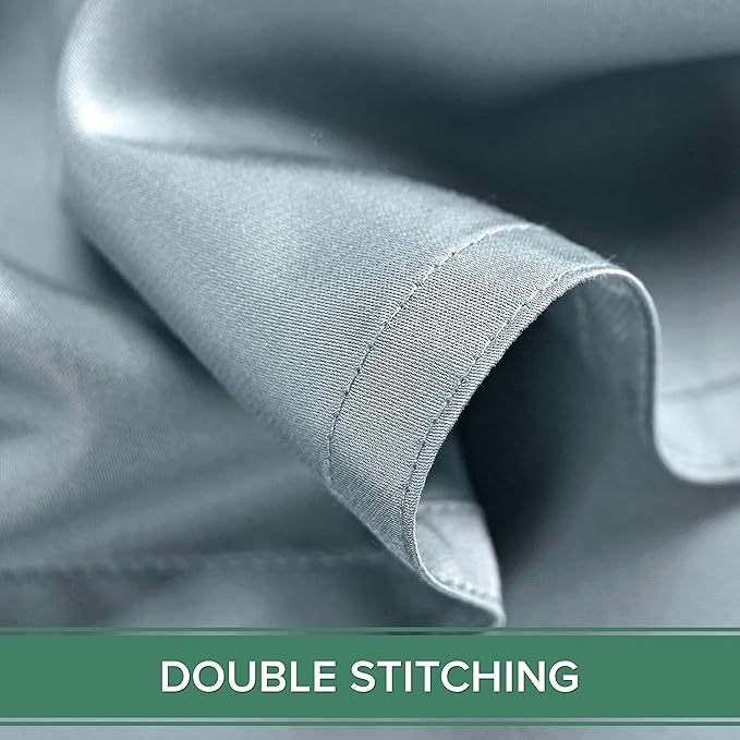 California King Sheets by Pure Bamboo, Genuine 100% Organic Viscose Derived from Bamboo Bed Sheet Set, Soft & Cooling, Double Stitching, Lifetime Quality Promise (California King, Sterling Blue)