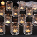 12Pcs Large Votive Candle Holders 2.8 * 3.2in Clear Tea Light Candle Holders Glass Candle Holder for Bridal Shower, Wedding, Table Centerpiece, Party, Home Decor