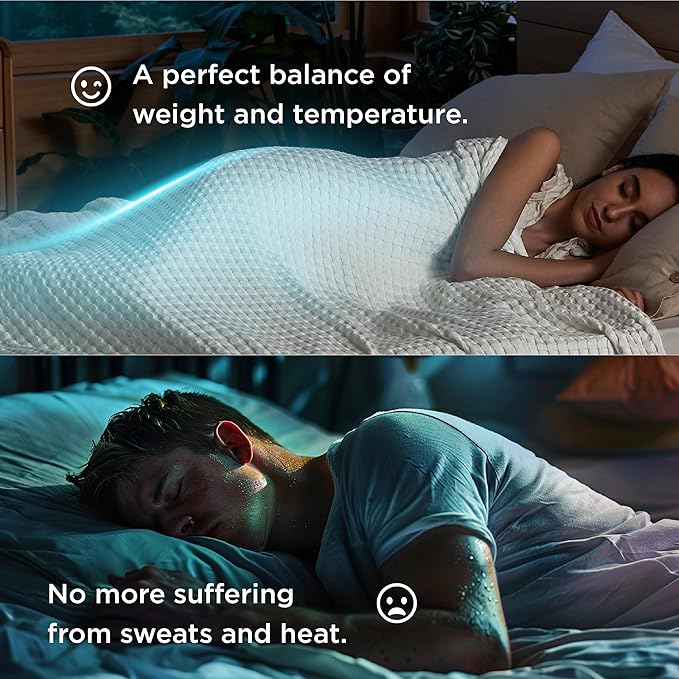 Bedsure Cooling Cotton Waffle Full Size Blanket - Lightweight Breathable Blanket of Rayon Derived from Bamboo for Hot Sleepers, Luxury Throws for Bed, Couch and Sofa, Ivory, 80x90 Inches