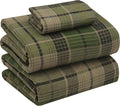 RUVANTI Flannel Sheets Twin Size - 100% Cotton Double Brushed Twin Sheets Set, Deep Pockets 16 Inches, All Seasons Breathable & Extra Soft Bed Sheets, Warm & Cozy, 3 Piece, DNA Plaid