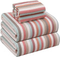 RUVANTI Flannel Sheets Queen Size - 100% Cotton Double Brushed Bed Sheets, Deep Pockets 16 Inches Queen Sheet Set, All Seasons Breathable & Extra Soft - Warm & Cozy, 4 Piece, Multi Chevron Stripe