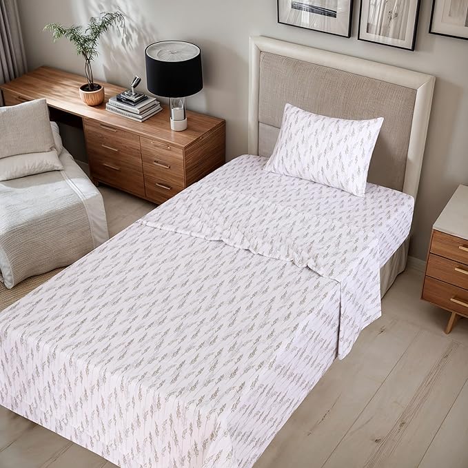 RUVANTI Flannel Sheets Twin Size - 100% Cotton Double Brushed Twin Sheets Set, Deep Pockets 16 Inches, All Seasons Breathable & Extra Soft Bed Sheets, Warm & Cozy, 3 Piece, Dried Straw