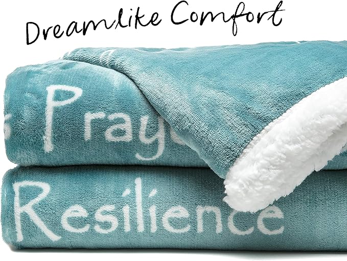 Chanasya Healing Warm Hugs Gift Throw Blanket - Sympathy Cancer Chemo Survivor Get Well Caring Gifts - Comfort Gift Blanket for Love Support Strength - Women Men Friend Grandpa - Turquoise