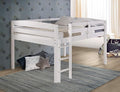 Camaflexi Tribeca Solid Wood Low Loft Bed Frame / 14 Wood Slats and 2 Center Supports / No Box Spring Necessary / Easy Assembly / Full - White, T1303F