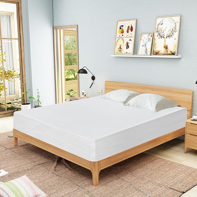 BestMassage | 12 Inch King Mattress | Gel Memory Foam | Medium Firm Feel | White | Bed in a Box, CertiPUR-US Certified | Pressure Relief, Cooling Ventilated Foam | Breathable Knit Cover