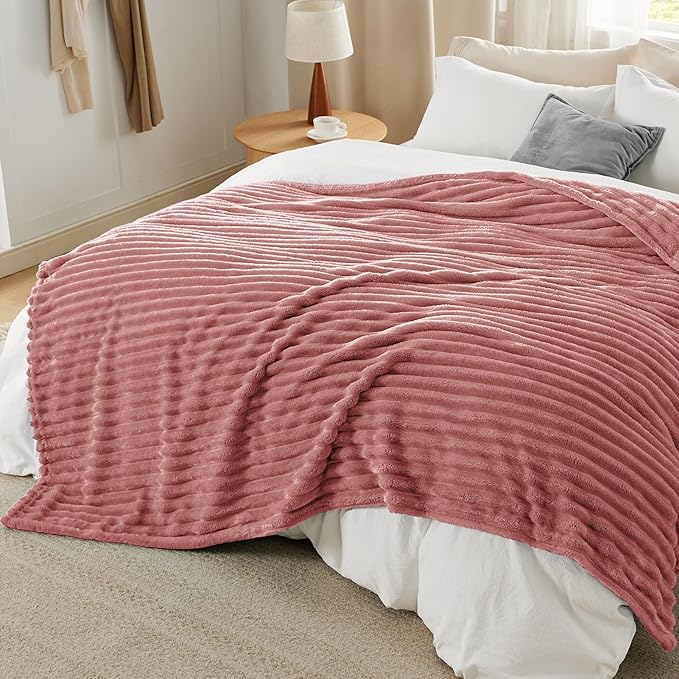 Bedsure GentleSoft Brick Dust Fleece Queen Blanket for Couch - Super Soft Cozy Blankets for Women, Cute Small Blanket for Girls, 90x90 Inches