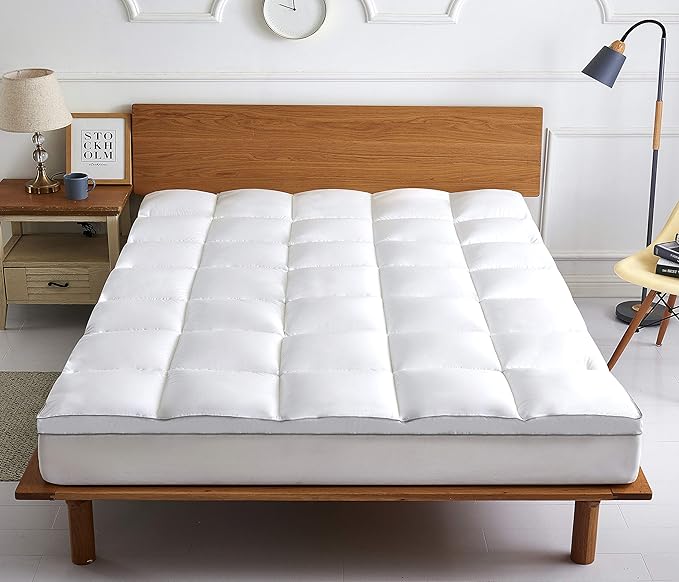 COMFORT BOOST™ Extra Thick, Cooling Mattress Topper — Pillowtop, Down Alternative Mattress Pad with Deep Pockets (8-21" Depth) Fits All Mattress Sizes, Helps Ease Back Pain & Protects Mattress — Full