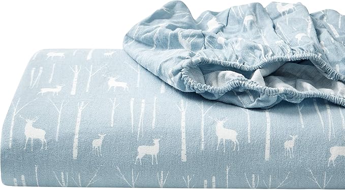 Eddie Bauer - King Sheets, Cotton Flannel Bedding Set, Brushed For Extra Softness, Cozy Home Decor (Birch Forest, King)