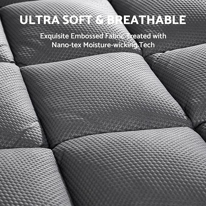 SLEEP ZONE Extra Thick Full Mattress Topper for Back Pain, Plush Breathable Thick Mattress Pad Cover, Down Alternative Soft Bed Topper with Elastic Fitted Deep Pocket