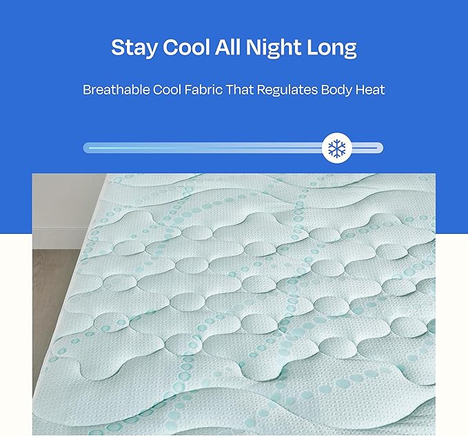 California Design Den Mattress Pad Twin XL Size, 3-Zone Cooling Quilted Mattress Pad for Dorm and Adjustable Split-King Beds