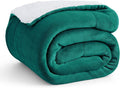 Bedsure GentleSoft Sherpa Fleece Throw Blanket Twin Size for Couch - Thick and Warm Throw for Women and Men, Soft Fuzzy Plush Twin Christmas Blanket for Winter, Forest Green, 60x80 Inches