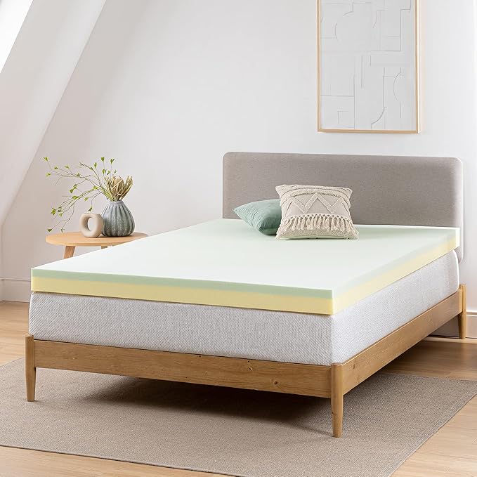 ZINUS 4 Inch Green Tea Memory Foam Mattress Topper, Pressure-Relieving Layers, CertiPUR-US Certified, Twin