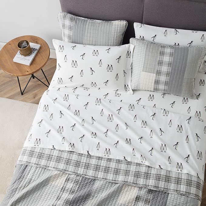 Eddie Bauer - King Sheets, Cotton Flannel Bedding Set, Brushed For Extra Softness, Cozy Home Decor (Rookeries, King)