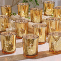 DEVI Gold Votive Candle Holders 24 Pcs, Mercury Tealight Candle Holder Glass, Gold Wedding Centerpieces for Table Decorations, Valentine Diwali Party Bridal Shower Decorations