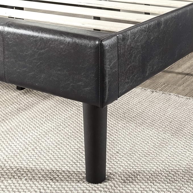 ZINUS Gerard Faux Leather Upholstered Platform Bed Frame, Mattress Foundation, Wood Slat Support, No Box Spring Needed, Easy Assembly, California King
