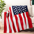 Pavilia Patriotic Blanket - American National Flag Throw Blanket for Sofa Couch Bed, Soft Microfiber Fleece Reversible, USA Military Veteran July 4th Gift - 50 x 60 Inches