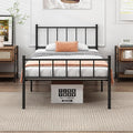 Twin Bed Frame-Classic Metal Platform Bed Frame,Mattress Foundation with Steel Slat Support,Under Foundation Storage,No Box Spring Needed, Easy Assembly, Twin Size
