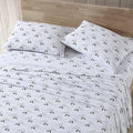 Eddie Bauer - King Sheets, Cotton Flannel Bedding Set, Brushed For Extra Softness, Cozy Home Decor (Dog Friends White, King)