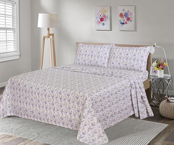 RUVANTI Flannel Sheets Full Size - 100% Cotton Double Brushed Bed Sheets Set, Deep Pockets 16 Inches, All Seasons Breathable & Extra Soft Full Sheets, Warm & Cozy, 4 Piece, Sand Rose
