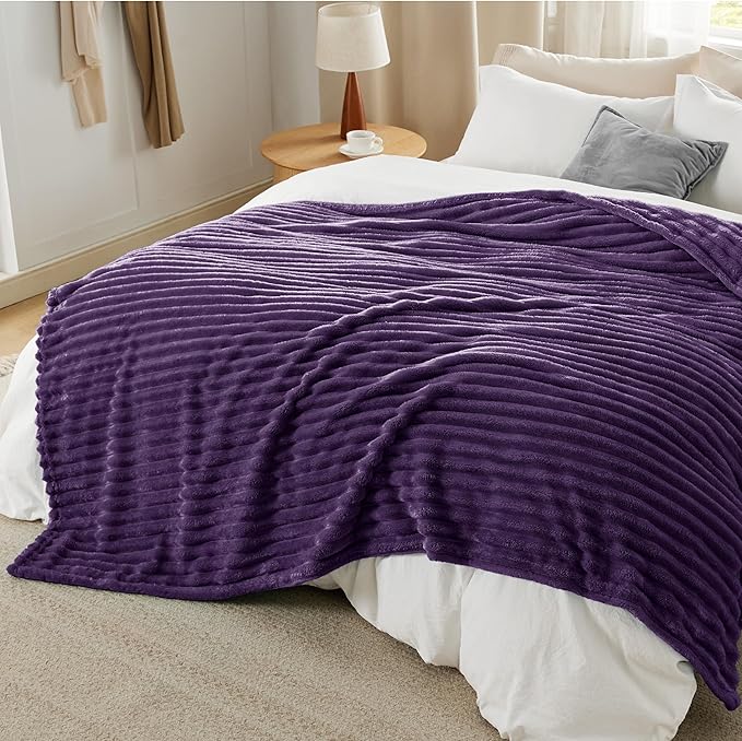 Bedsure GentleSoft Purple Fleece Blanket for Couch - Super Soft Cozy King Blankets for Women, Cute Small Blanket for Girls, 108x90 Inches