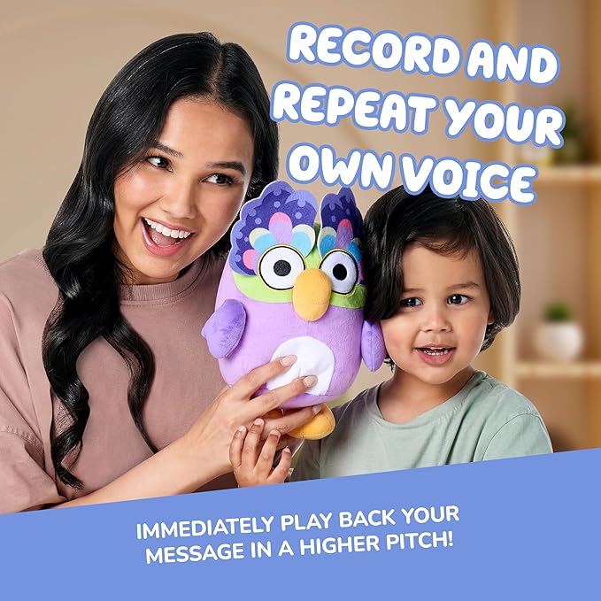 Bluey Chattermax Sound Effects Talking Plush, 10” Soft Toddler Toys, Interactive Singing Stuffed Animal with 6 Phrases, Baby Plush Toys for Kids
