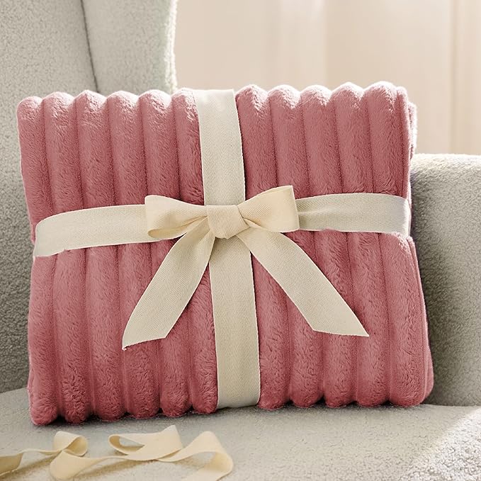 Bedsure GentleSoft Brick Dust Fleece Queen Blanket for Couch - Super Soft Cozy Blankets for Women, Cute Small Blanket for Girls, 90x90 Inches