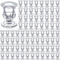 Foaincore 84 Pcs Candlestick Holders Bulk 2.5 Inch Taper Candle Holder for Table Centerpiece Thick Glass Ritual Candle Stand for Wedding Christmas Valentines Festival Party Decorations (Clear)