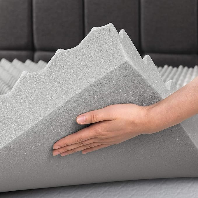 Best Price Mattress Mellow 4 Inch Egg Crate Memory Foam Mattress Topper with Infusion, Queen