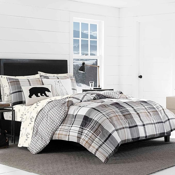 Eddie Bauer - King Sheet Set, Warm Breathable Cotton Flannel Bedding with Deep Pockets, Brushed for Extra Softness, Cozy Home Decor, Oeko-Tex Certified (Geese Meadows, King)