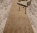 Custom Size Modern Abstract Floor Carpet Runner Rug for Hallways, Slip Resistant Latex Rubber Backed, 31 inch Wide X Customized Length, Art Gold Tan, 31 inch X 34 feet