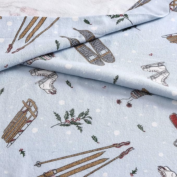 Eddie Bauer - Twin Sheets, Cotton Flannel Bedding Set, Brushed For Extra Softness, Cozy Home Decor (Snow Days, Twin)